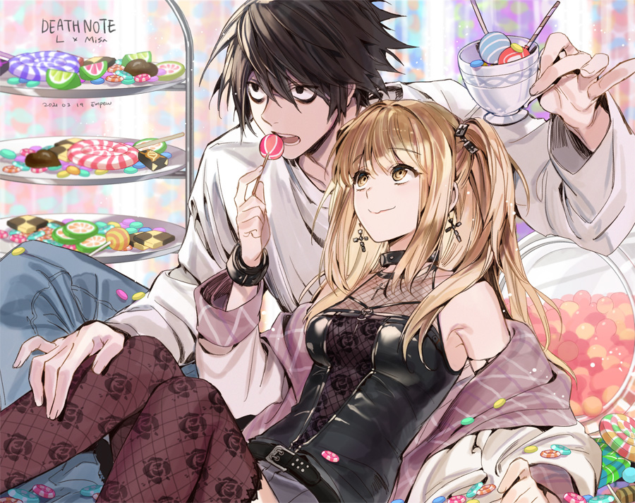 This is a pixiv picture whose title is L x Misa.