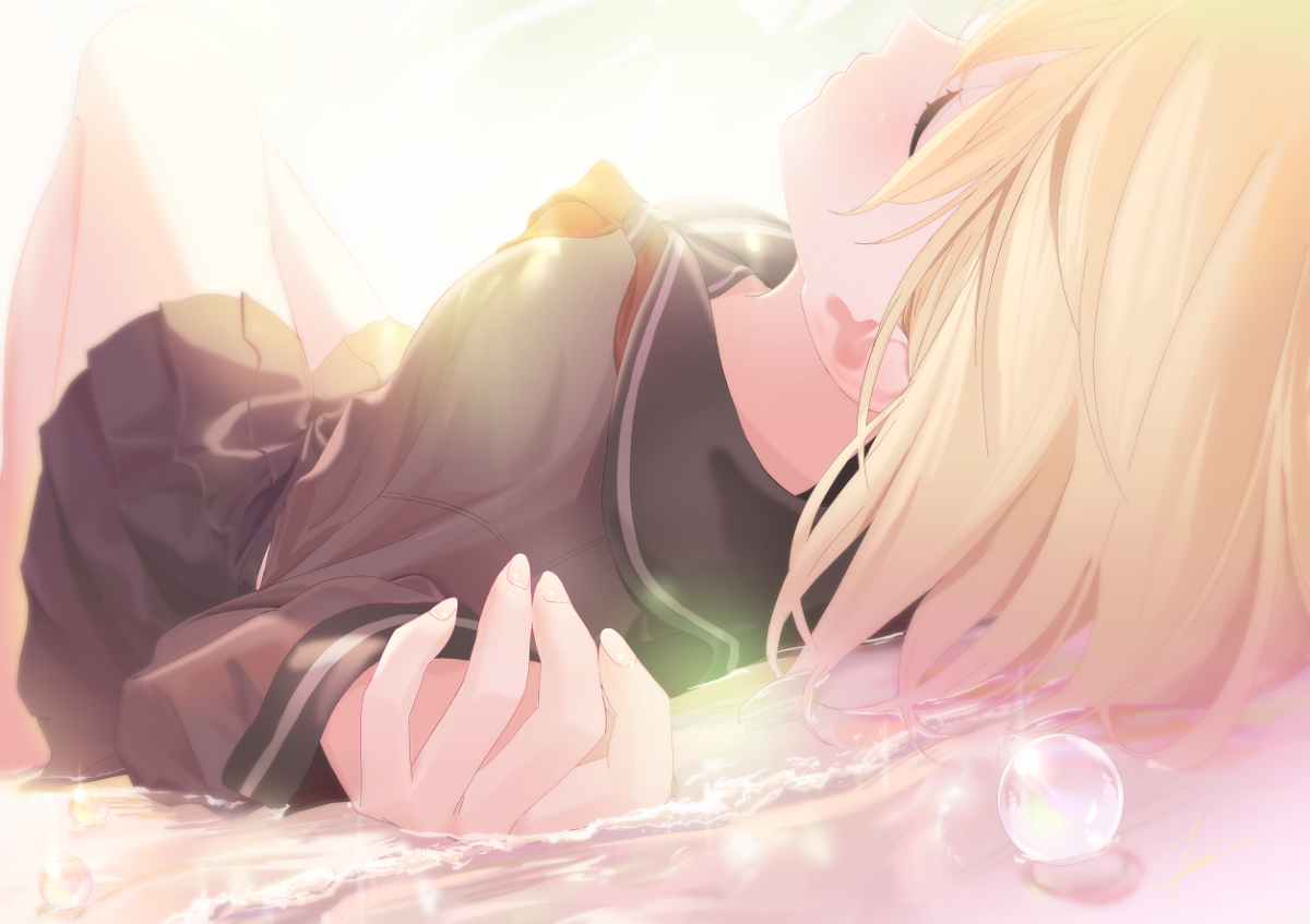 This is a pixiv picture whose title is 微睡みの畔.