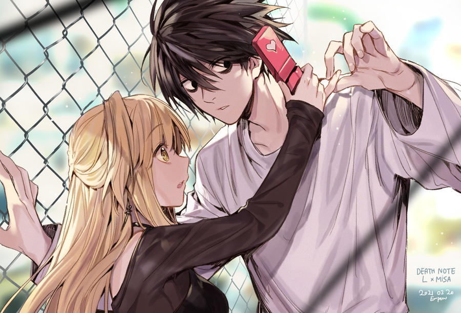 This is a pixiv picture whose title is L x Misa.