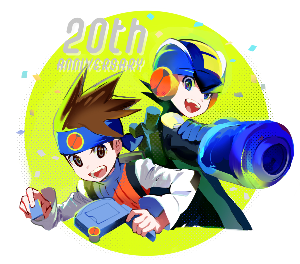 This is a pixiv picture whose title is エグゼ２０周年！.