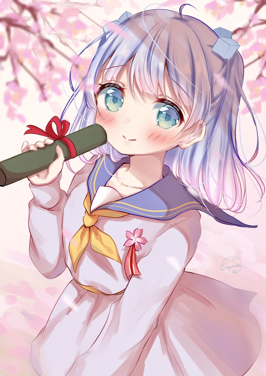This is a pixiv picture whose title is 菜蓼ここ、小学校卒業.