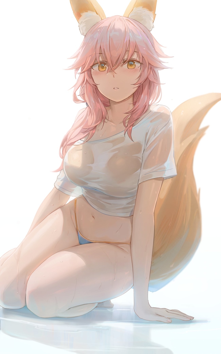 This is a pixiv picture whose title is 玉藻の前 (Tamamo no Mae).