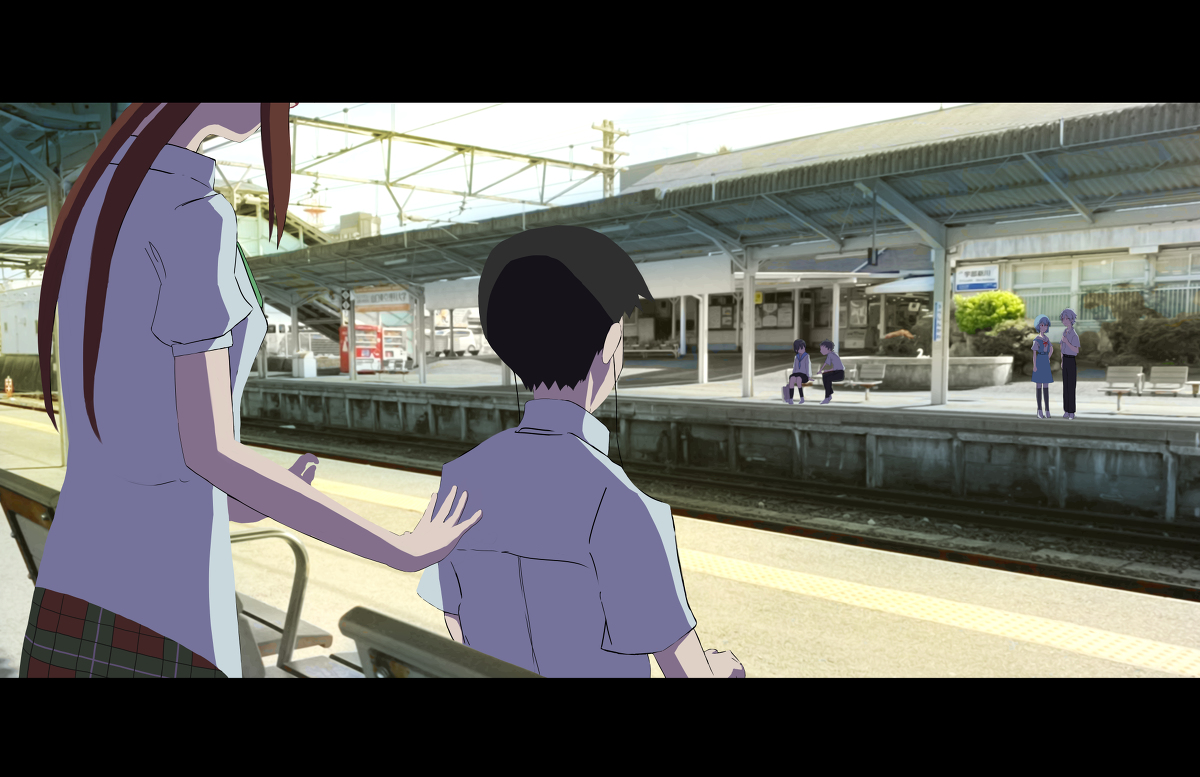 This is a pixiv picture whose title is 宇部新川駅.