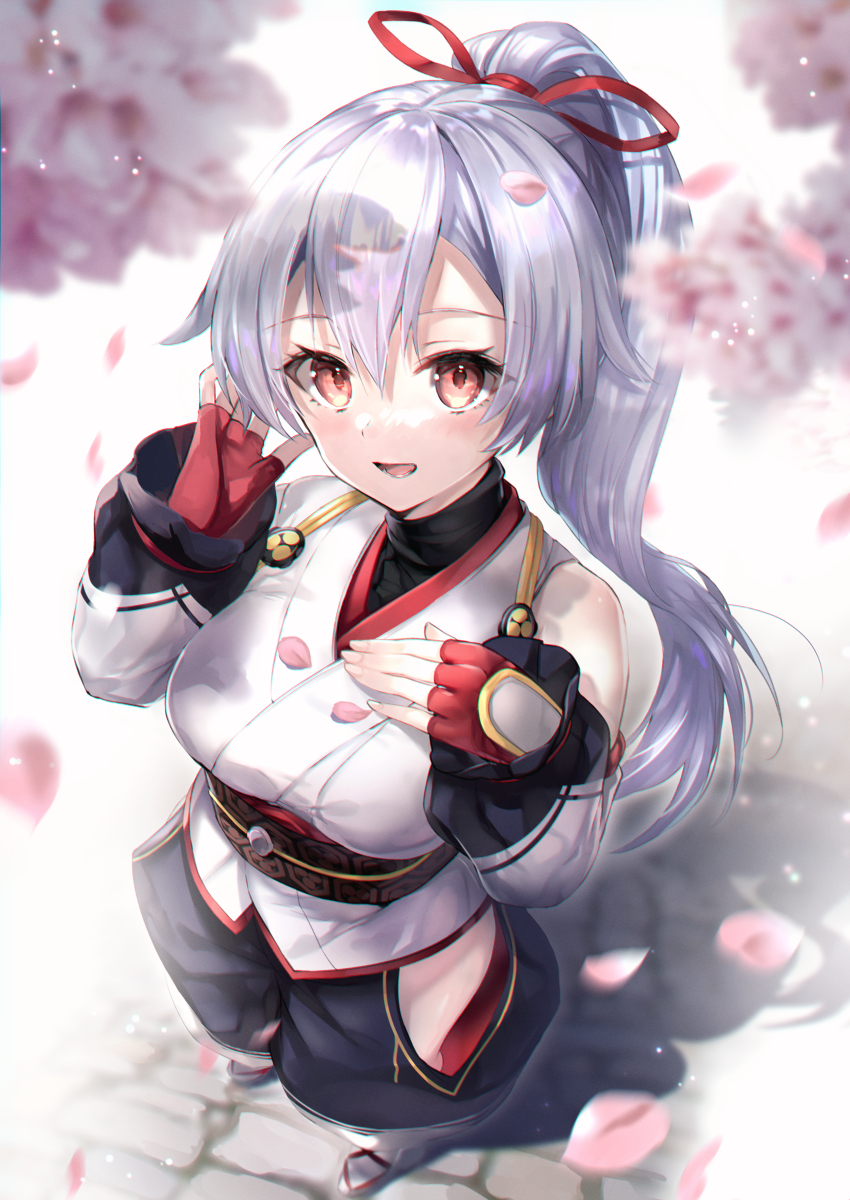 This is a pixiv picture whose title is 桜と巴さん.