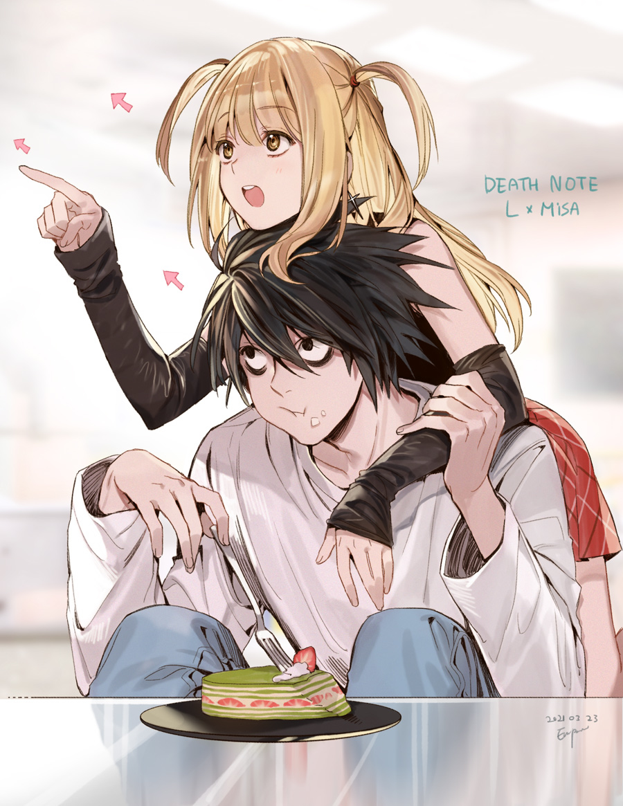 This is a pixiv picture whose title is L x Misa.