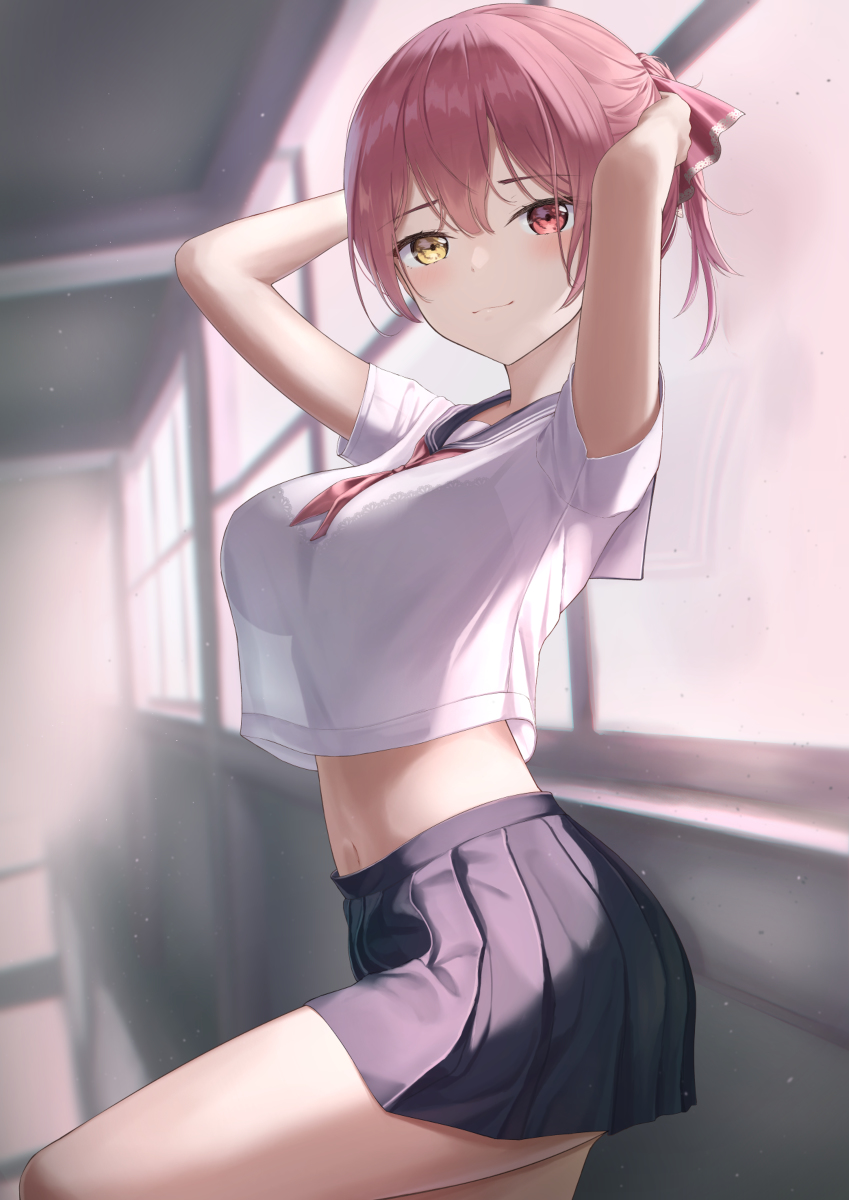 This is a pixiv picture whose title is JK Houshou Marine.