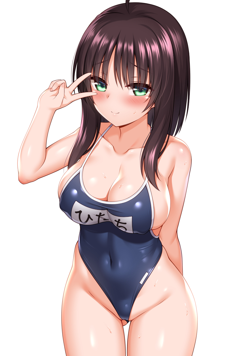 This is a pixiv picture whose title is 子どもの頃使ってたスク水着てくれる茉子ちゃん.