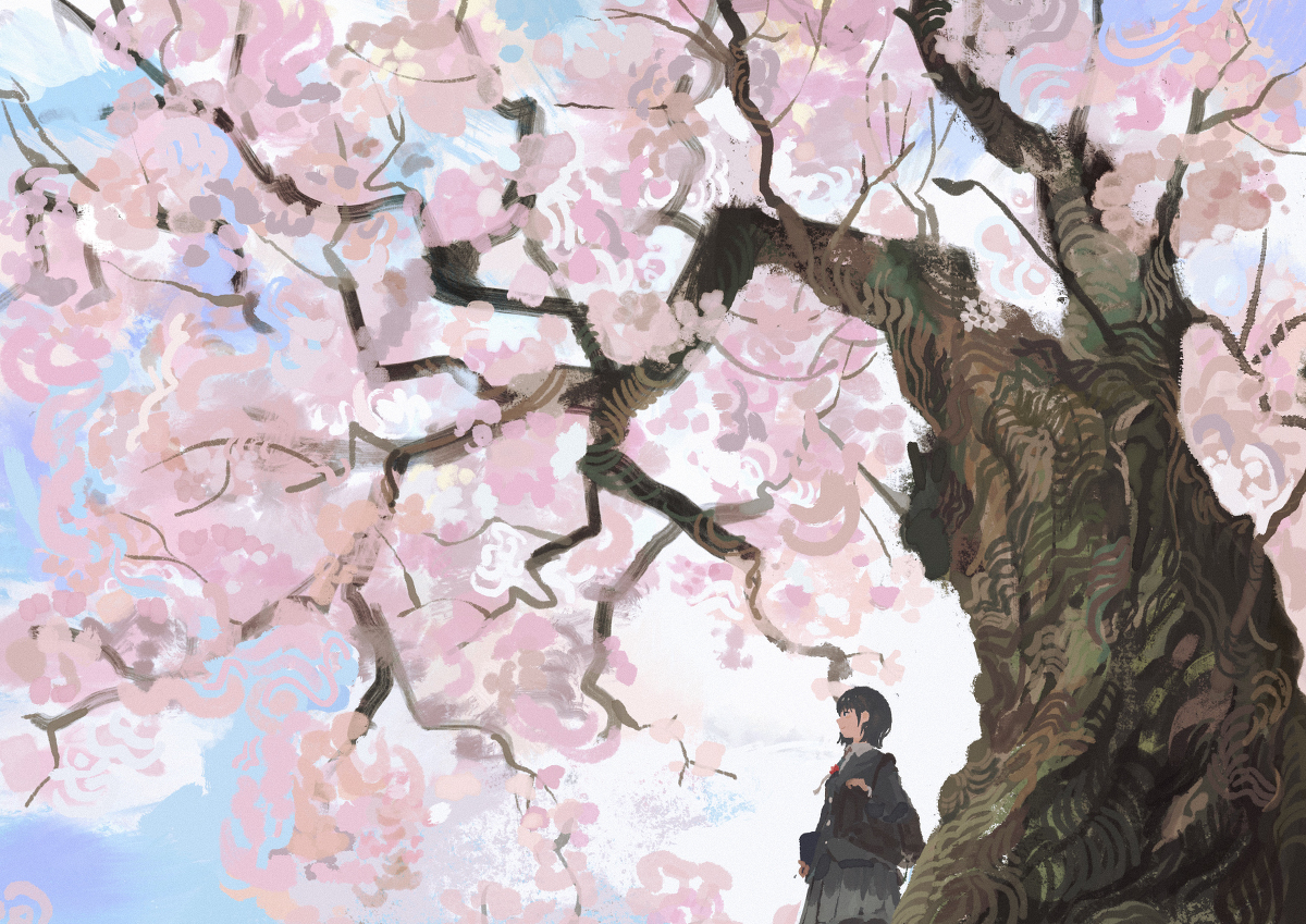 This is a pixiv picture whose title is 波打つ春.