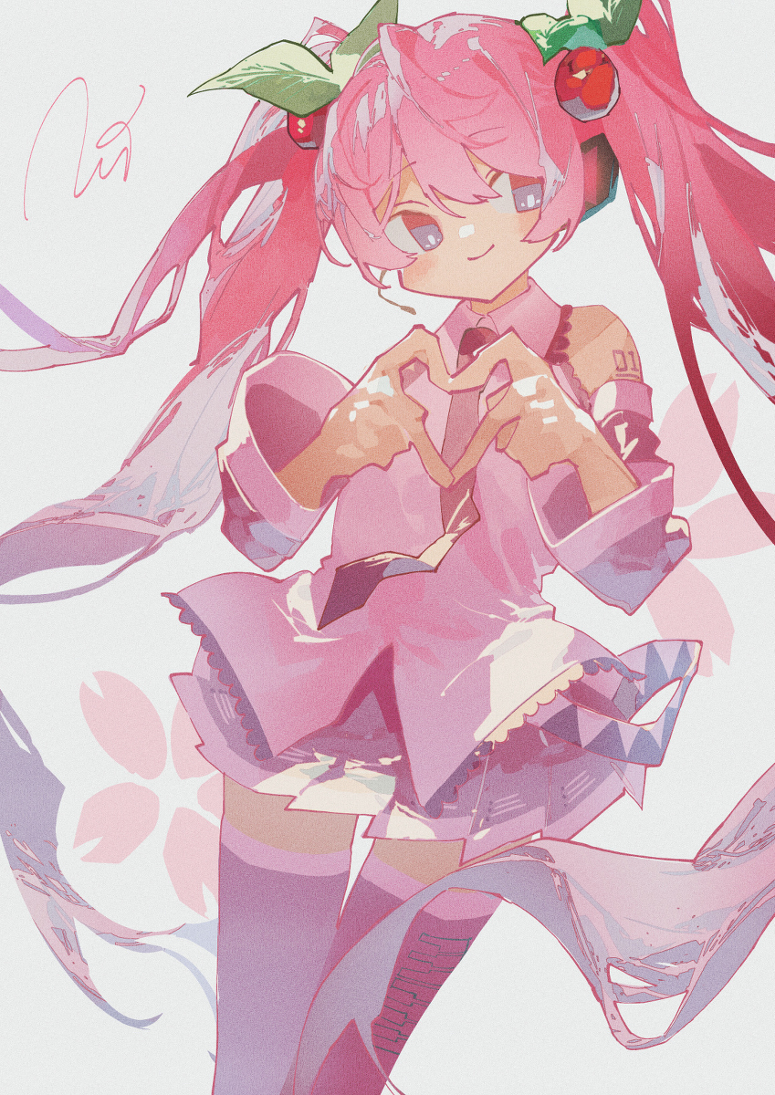 This is a pixiv picture whose title is 桜ミク.