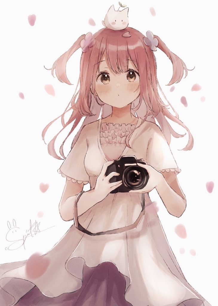 This is a pixiv picture whose title is 桜が舞い散るなかで.