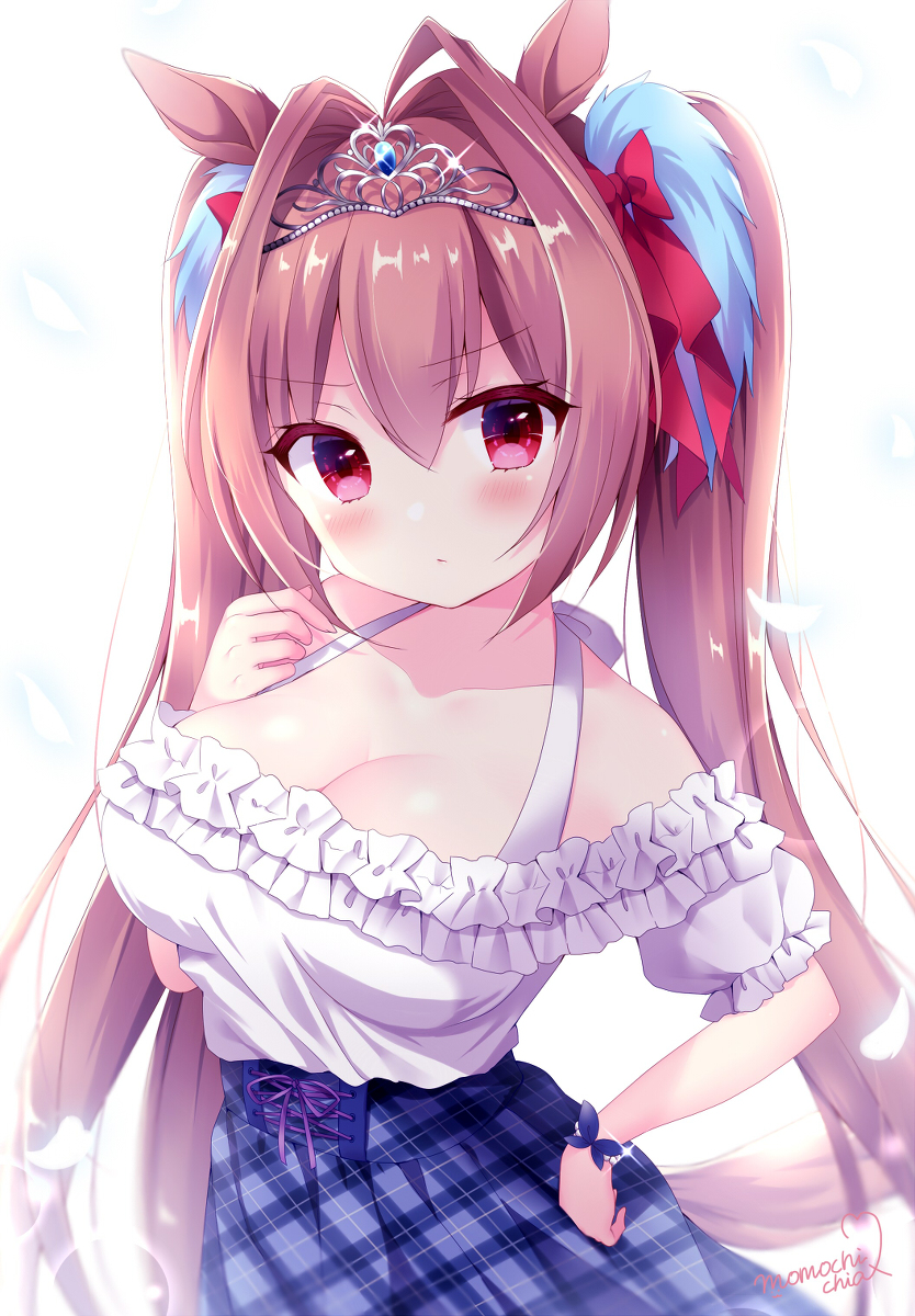 This is a pixiv picture whose title is 私服の目のやり場に困るダイワスカーレット.