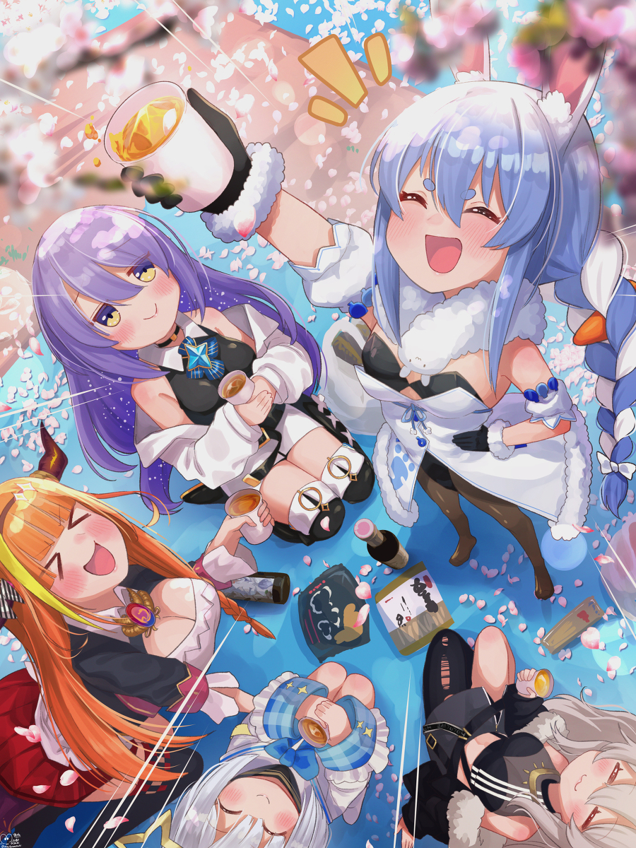 This is a pixiv picture whose title is 建設お花見ぺこさん！.