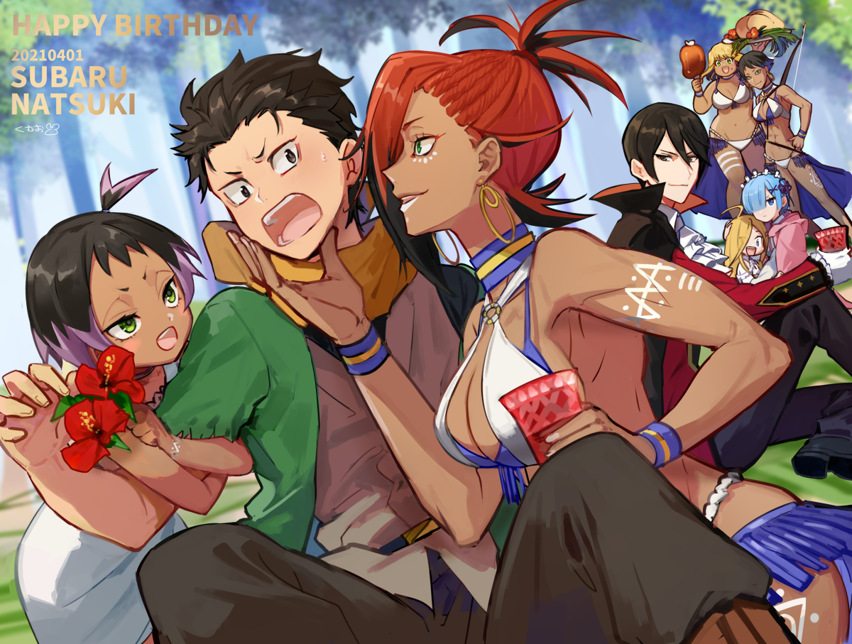 This is a pixiv picture whose title is ナツキ・スバル誕生日2021.