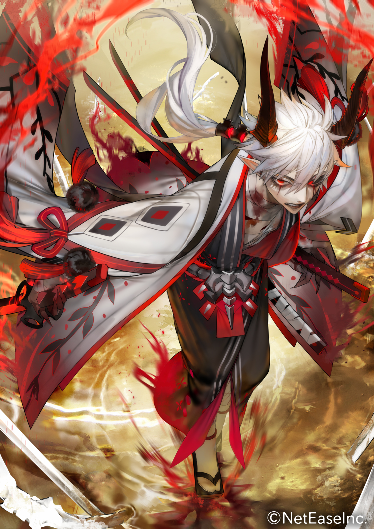 This is a pixiv picture whose title is 【仕事絵】覚醒・鬼切 - 百鬼異聞録.