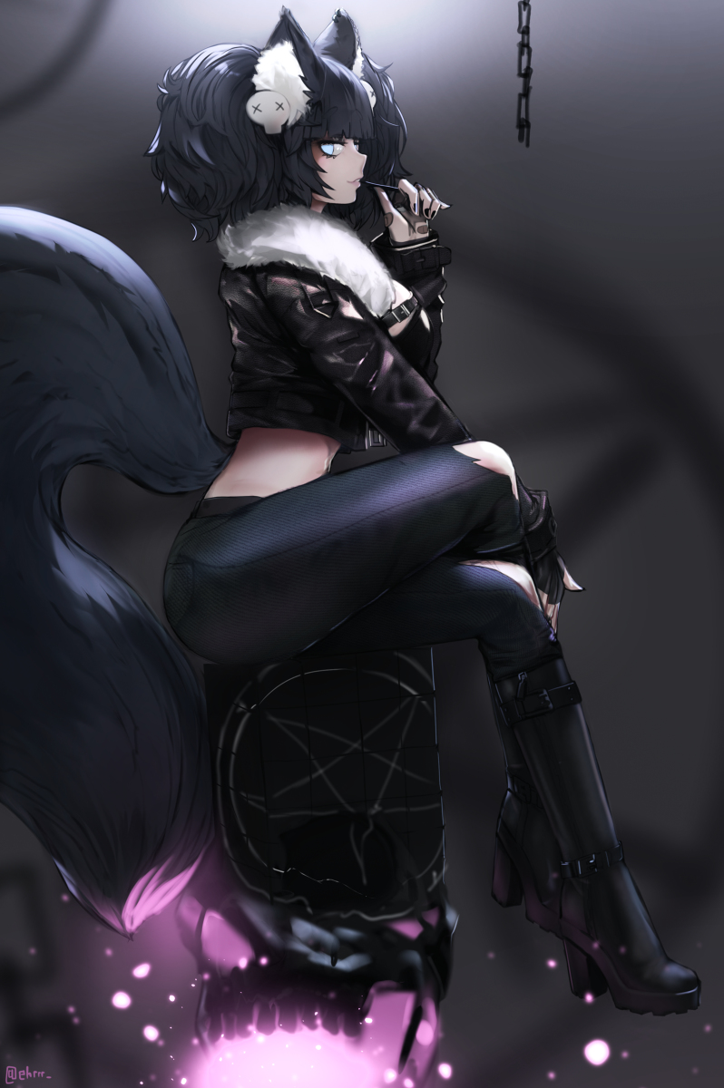 This is a pixiv picture whose title is Goth Squirrel.