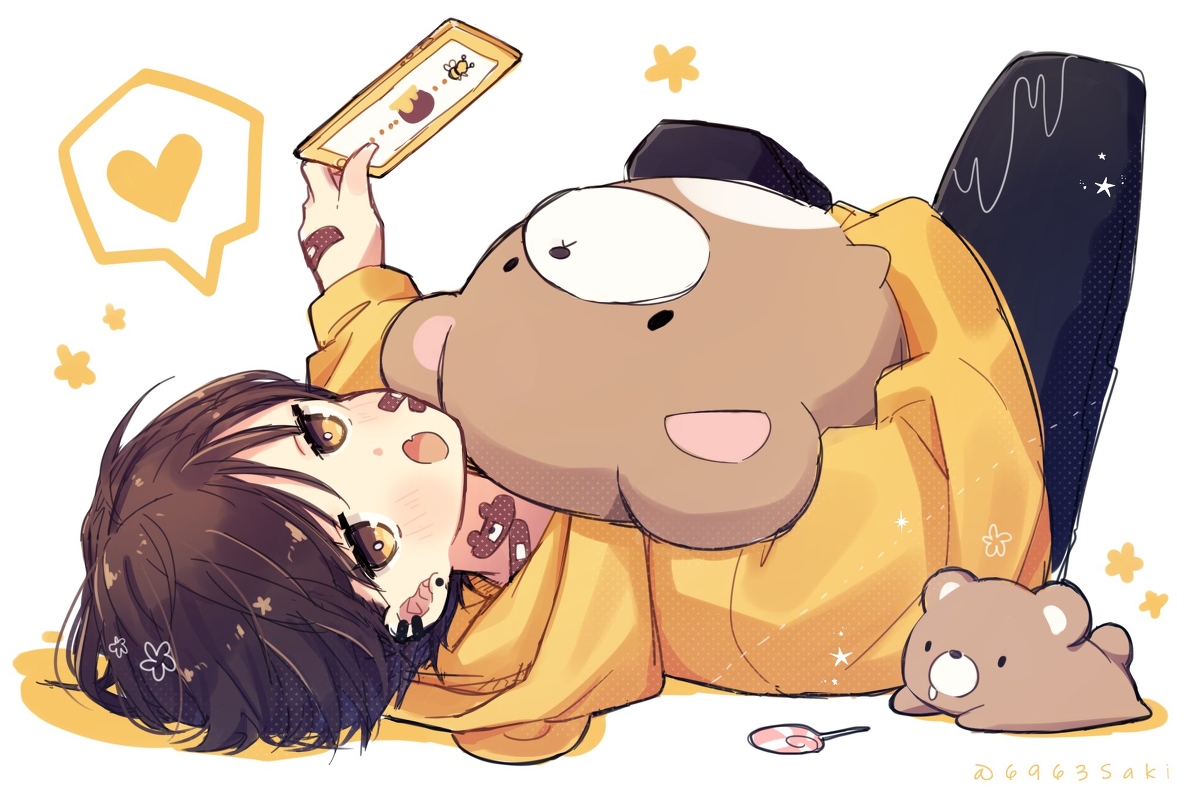This is a pixiv picture whose title is クマさんと一緒.