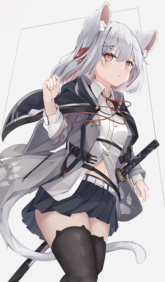 This is a pixiv picture whose title is kemomimi🐾.