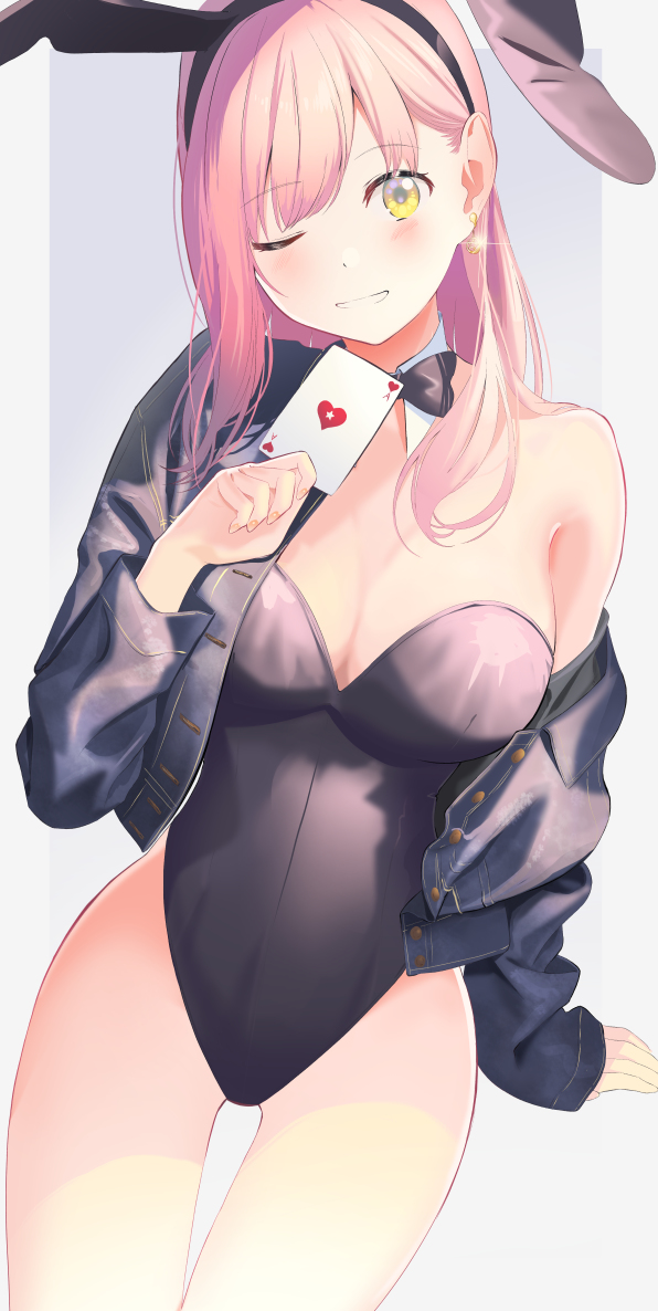 This is a pixiv picture whose title is ピンク髪描きたかった絵.