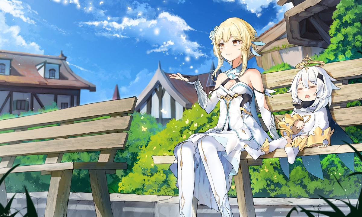 This is a pixiv picture whose title is 休憩.