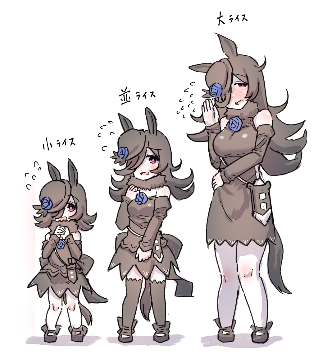 This is a pixiv picture whose title is ライスのサイズはどうしますか？.