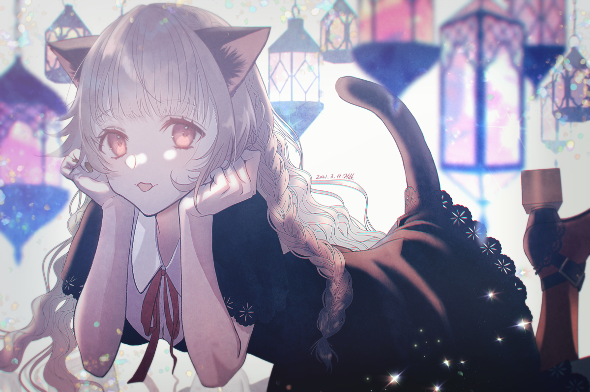 This is a pixiv picture whose title is 黒猫系女子.