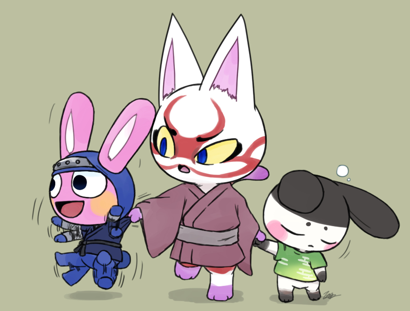 This is a pixiv picture whose title is ぱぱと子うさぎたち.