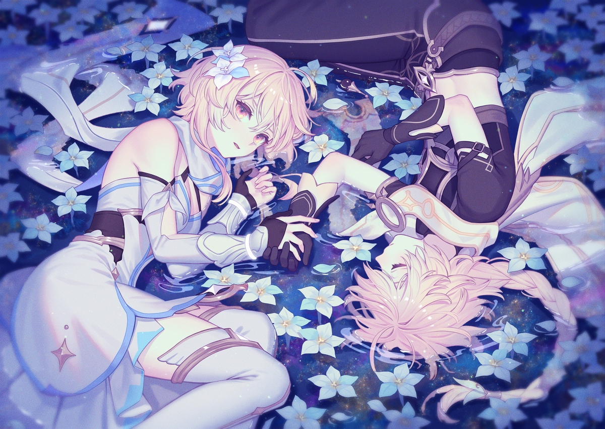 This is a pixiv picture whose title is 蛍と空.