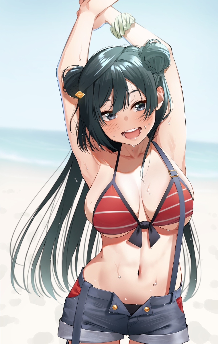 This is a pixiv picture whose title is せつ菜と水着したい！.
