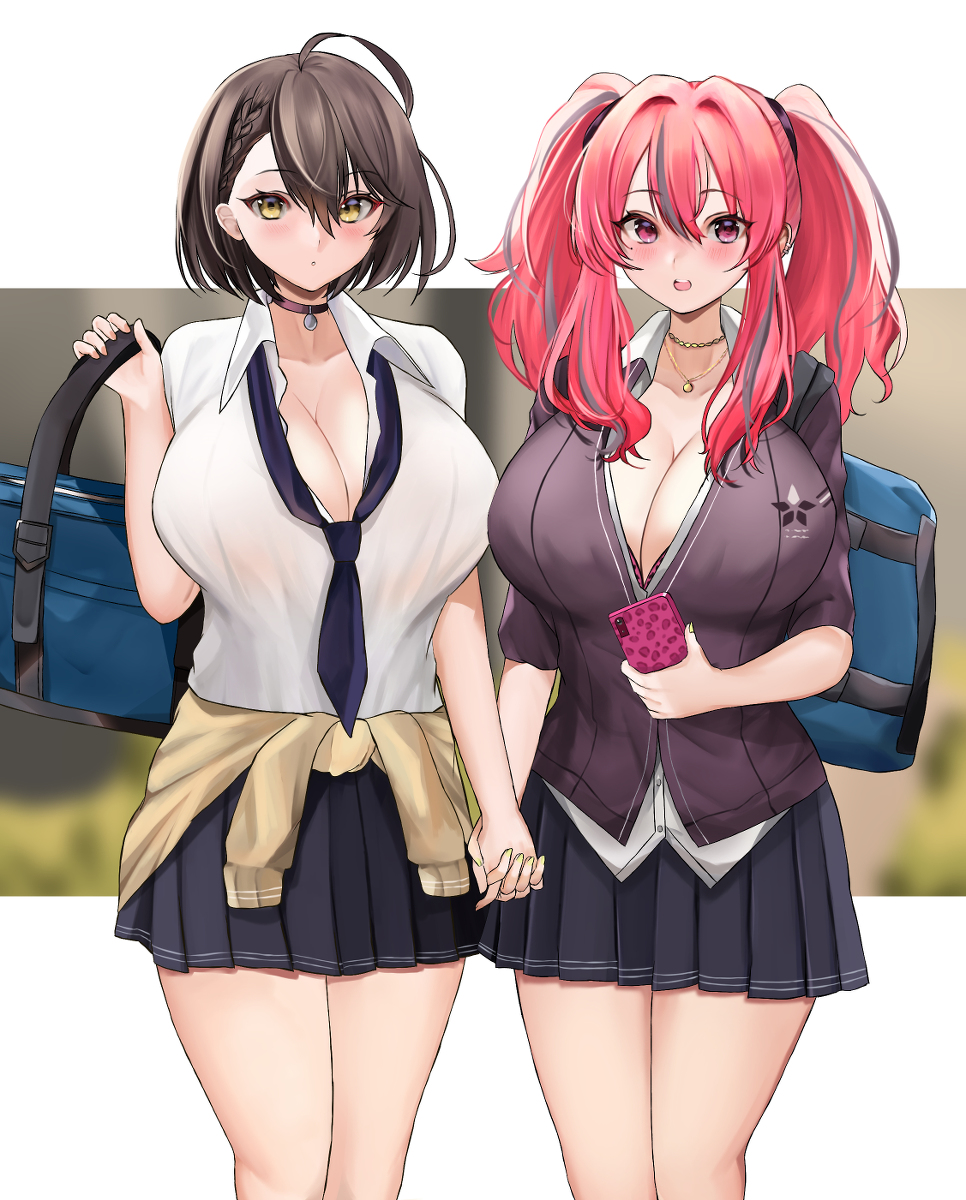 This is a pixiv picture whose title is 2人の放課後に出くわしたい.