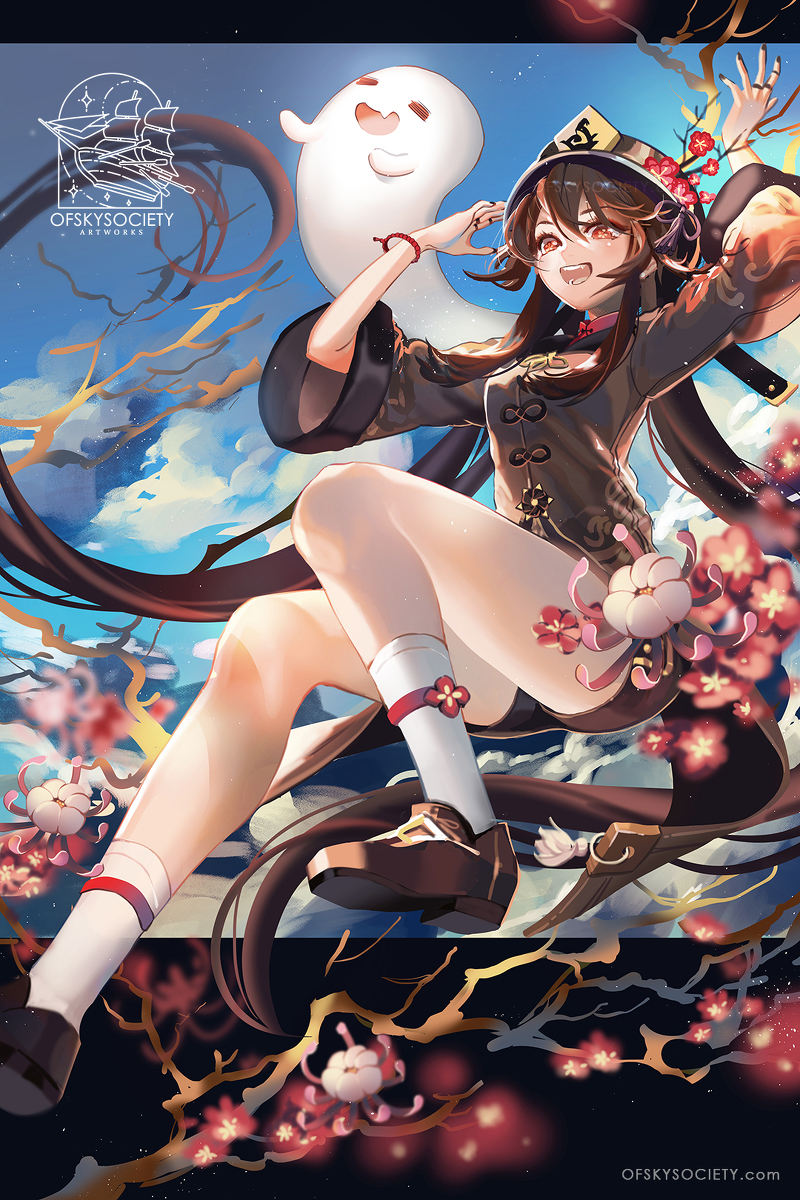 This is a pixiv picture whose title is Hu Tao.