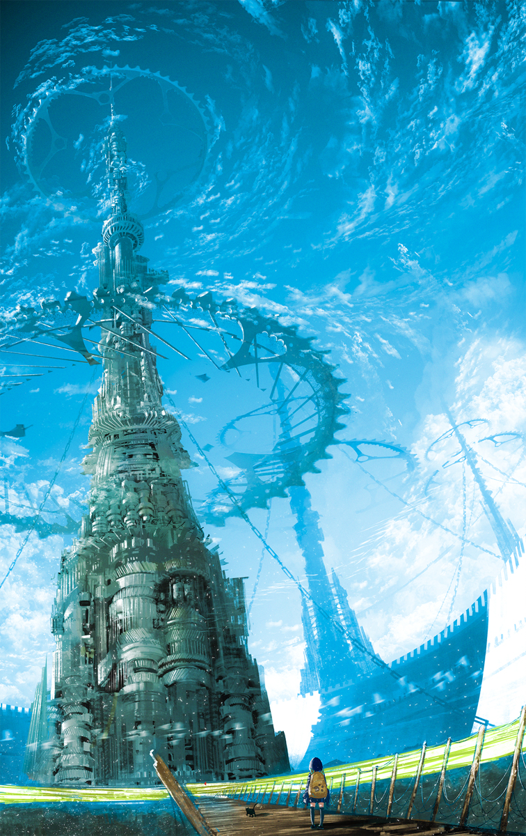 This is a pixiv picture whose title is 機械の塔.