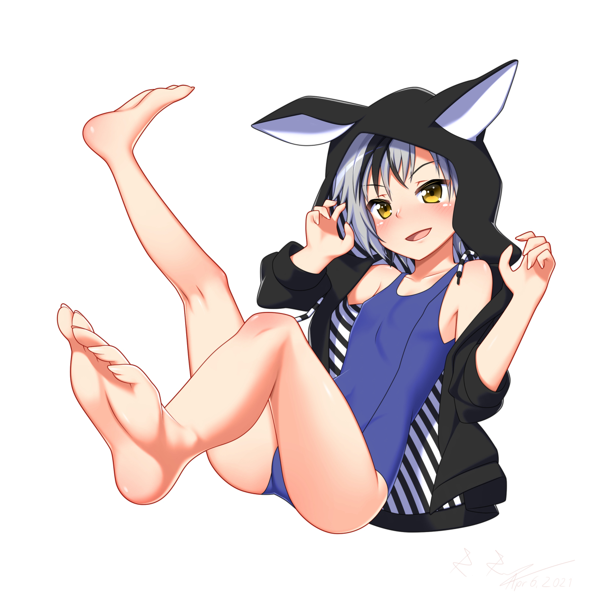 This is a pixiv picture whose title is 勝くん➕スク水.