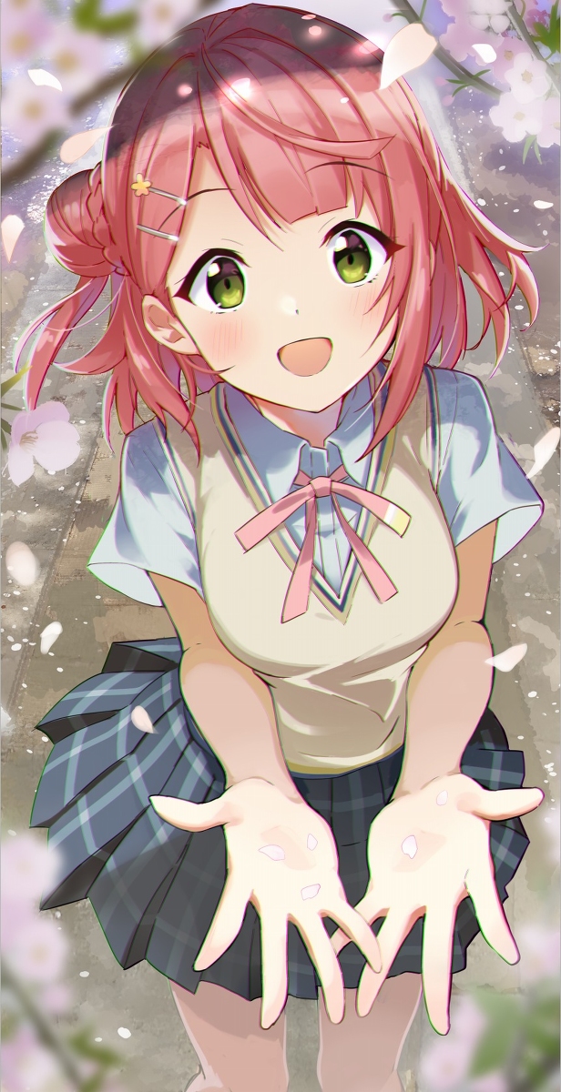 This is a pixiv picture whose title is 桜の似合う女の子.