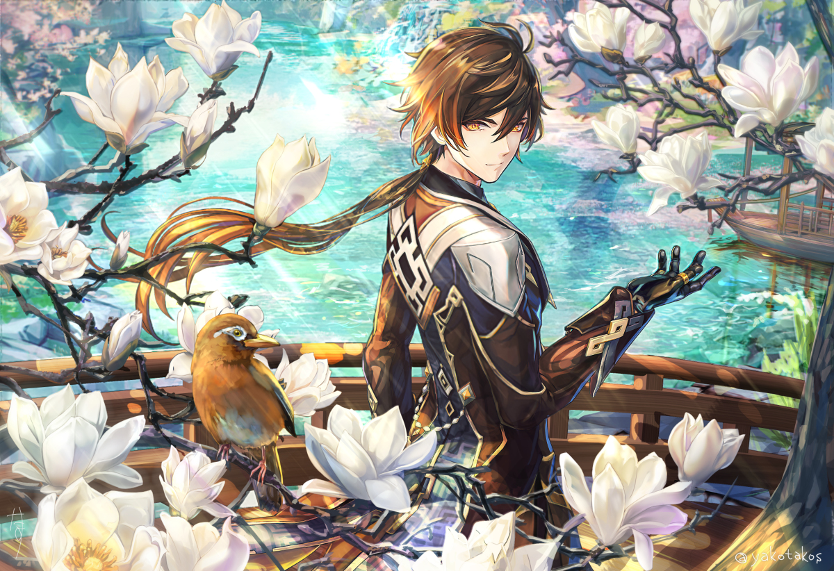 This is a pixiv picture whose title is 鍾離先生.