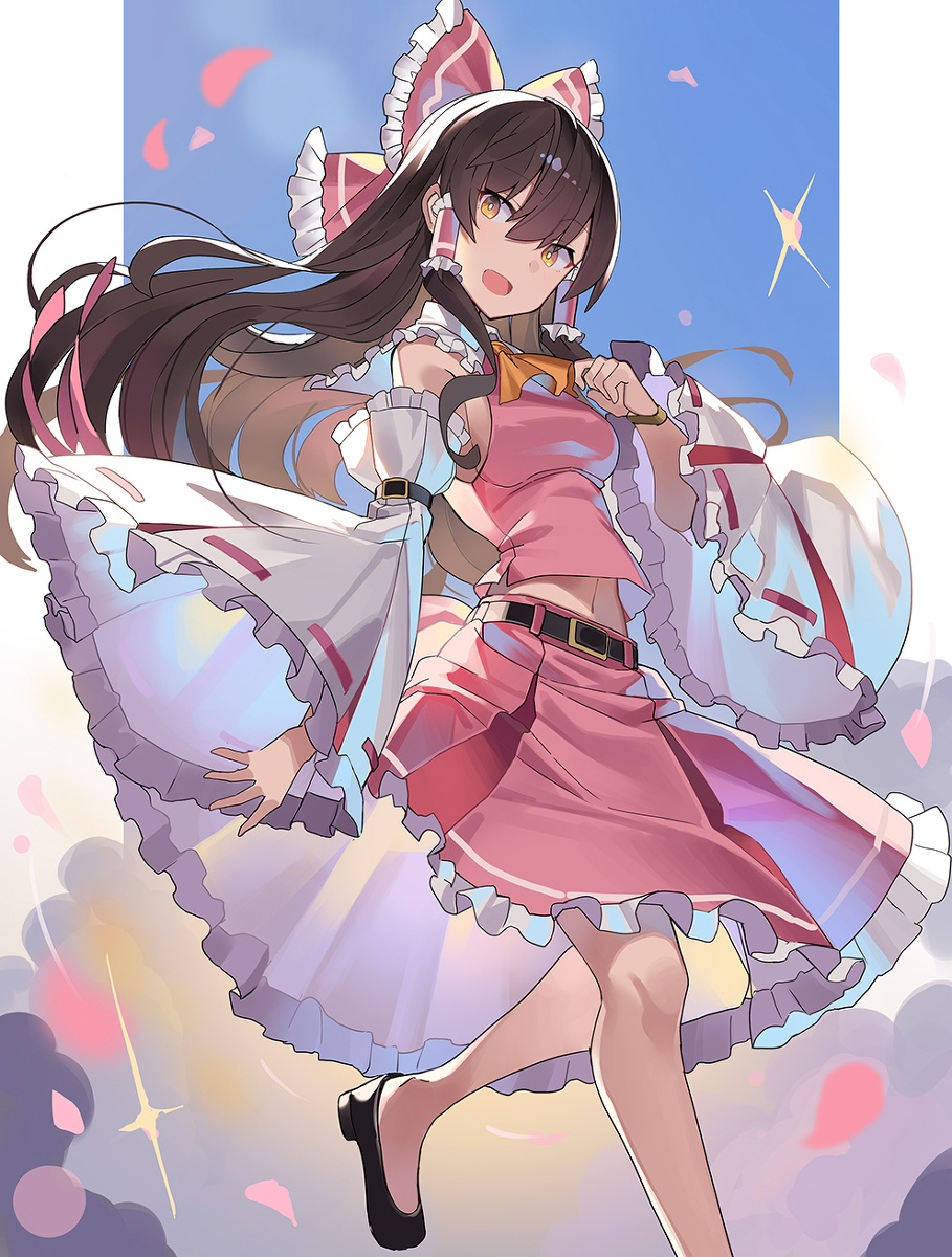 This is a pixiv picture whose title is 桜霊夢.