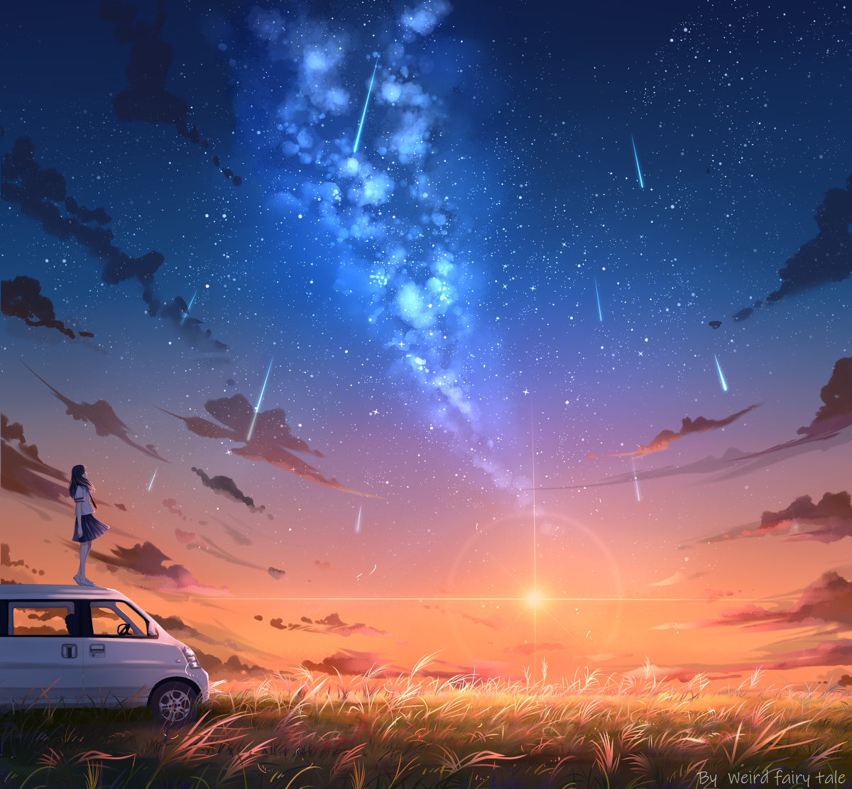 This is a pixiv picture whose title is 繁星坠落人间.