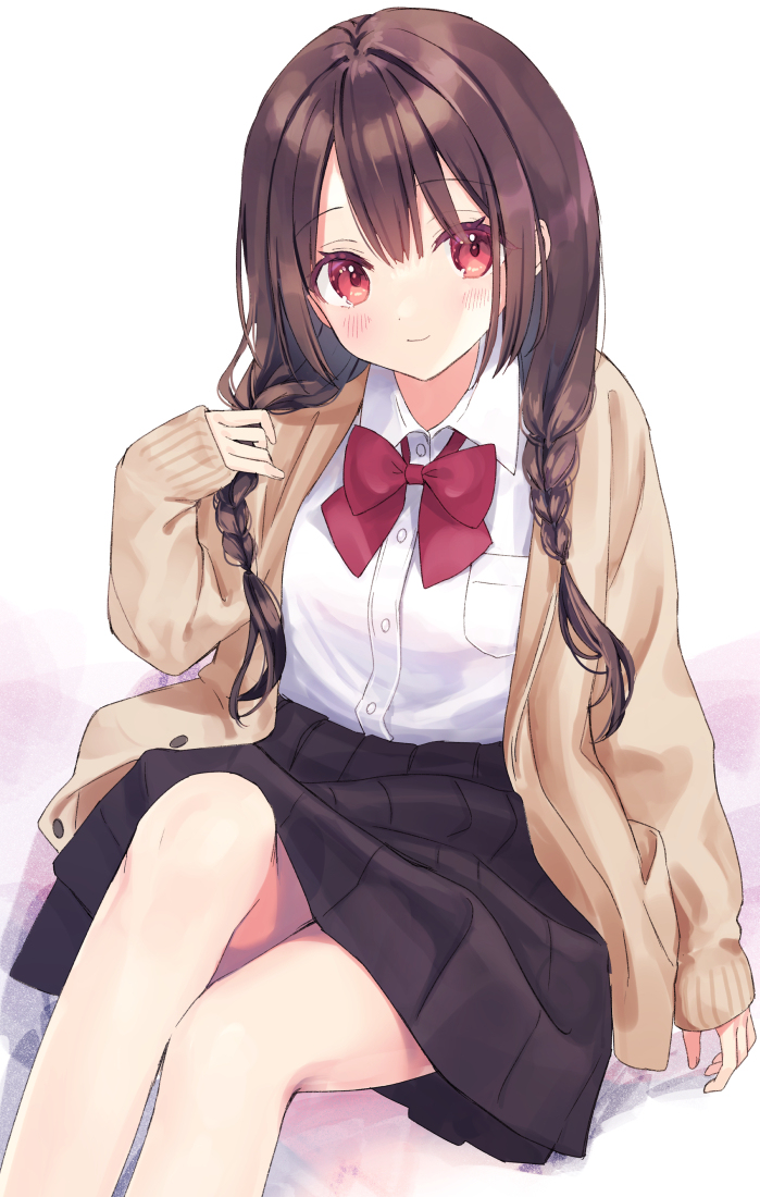 This is a pixiv picture whose title is みつあみ.