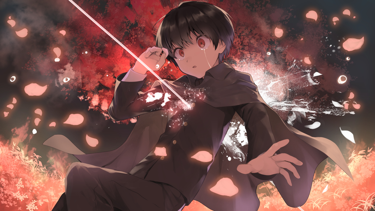 This is a pixiv picture whose title is 『桜雫、春燃ゆ』（SOOOOさん新曲）.