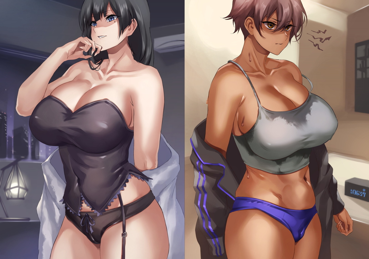 This is a pixiv picture whose title is 朝の顔　夜の顔.
