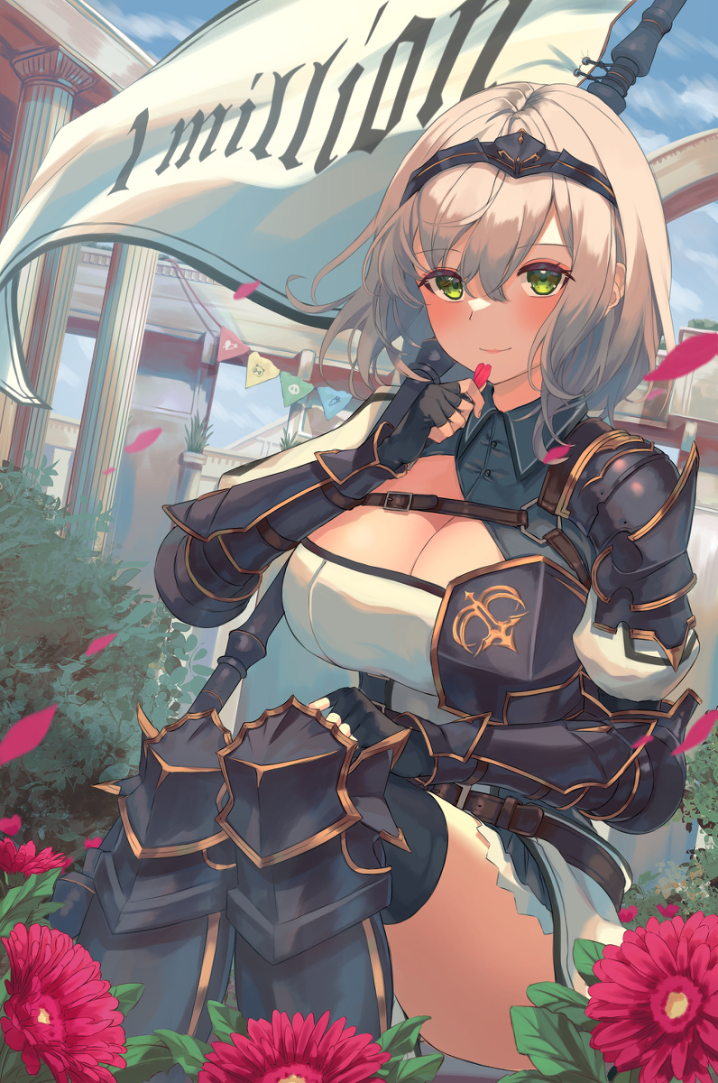 This is a pixiv picture whose title is ノエル団長100万人のお祝い.