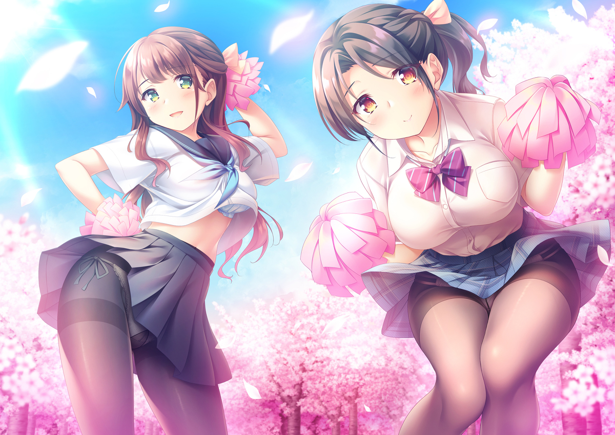 This is a pixiv picture whose title is チアリーディング部×タイツの女の子.