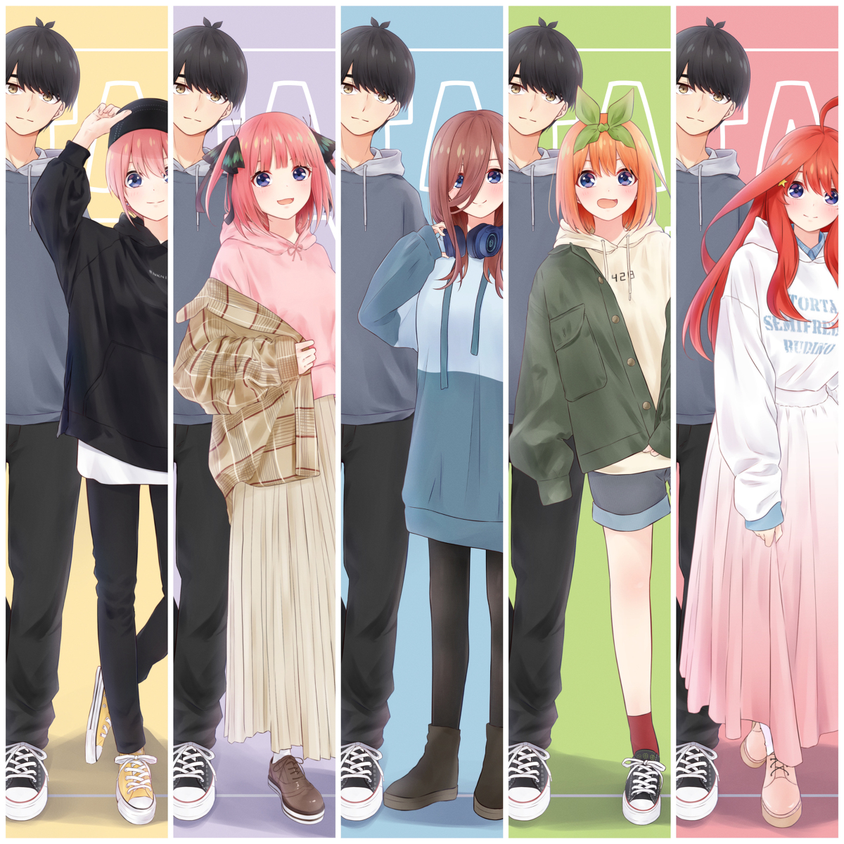 This is a pixiv picture whose title is 五つ子パーカーおまけ.