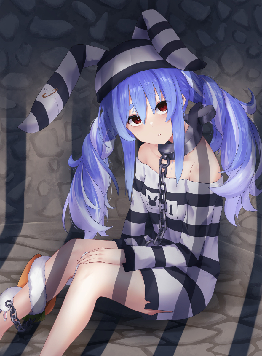 This is a pixiv picture whose title is 囚人ぺこらさん.