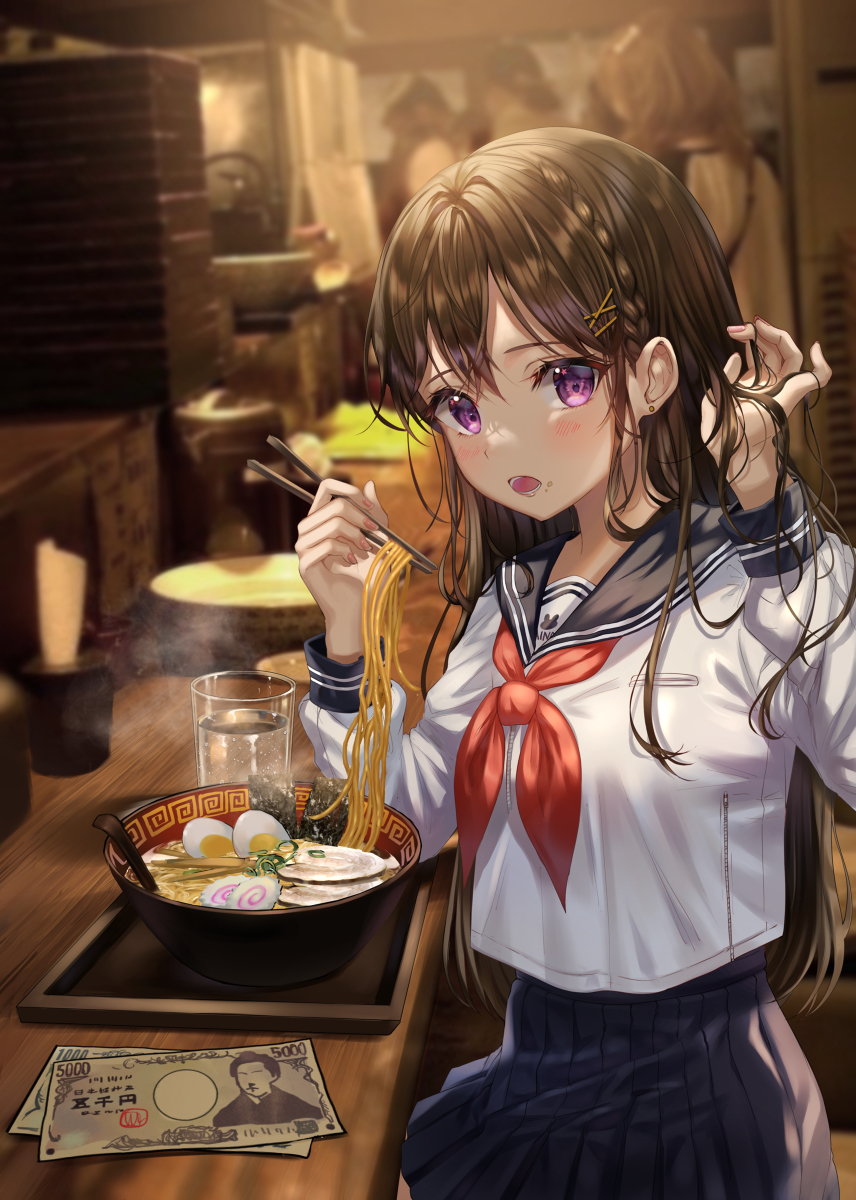 This is a pixiv picture whose title is 🍜.