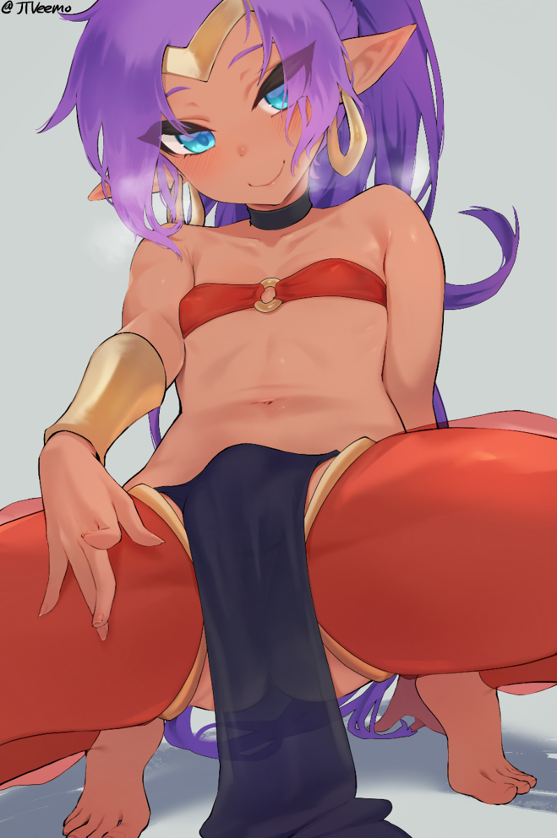 This is a pixiv picture whose title is 男の娘Shantae.