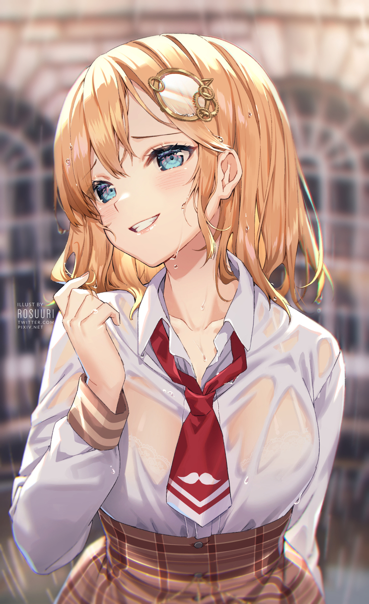 This is a pixiv picture whose title is "I forgot my umbrella...".