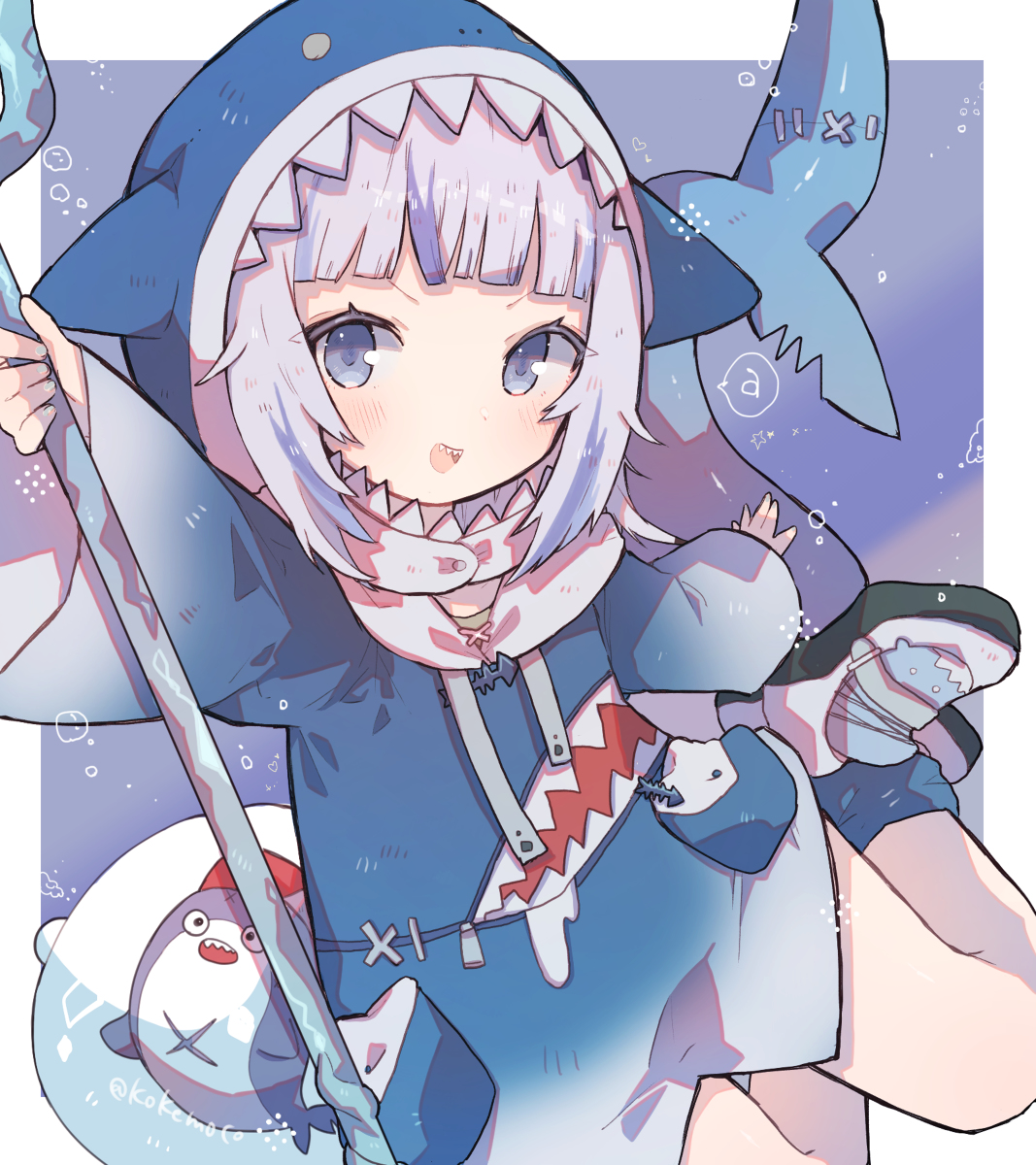 This is a pixiv picture whose title is ぐらちゃん🦈つめ.