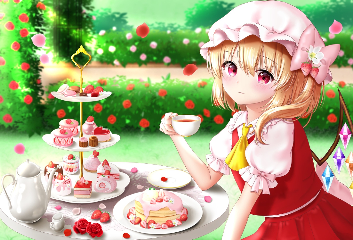 This is a pixiv picture whose title is tea time🍓☕️.