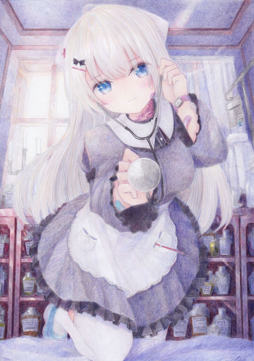 This is a pixiv picture whose title is 聴かせて･･･.