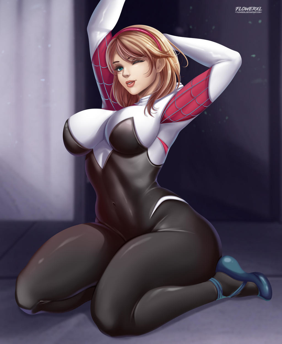 This is a pixiv picture whose title is Spider Gwen.